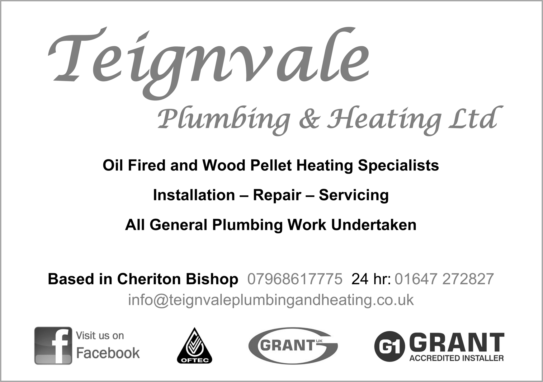 Teignvale Plumbing & Heating Ltd Cheriton